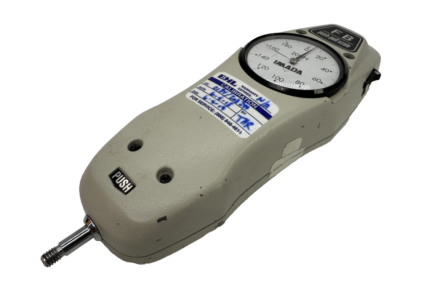 Imada FB-500N Mechanical Force Gauge, 500 N Capacity, ± 0.3% Accuracy