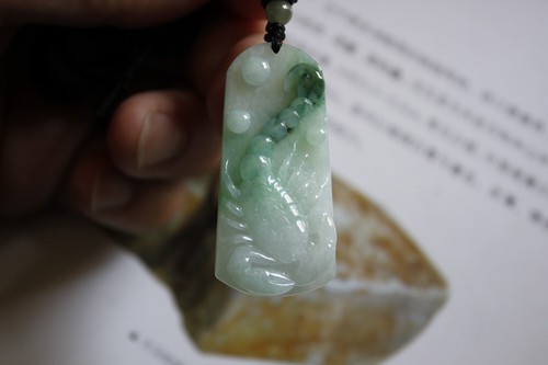 Certified Natural Jade Grade A Light Green Jadeite Scorpion Pendant #P1241 - Picture 6 of 9