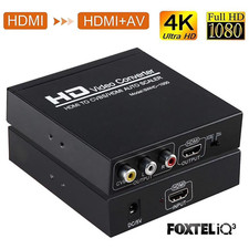 HD Video Converter HDMI to HDMI/RCA Best Works For Foxtel IQ3 Auto scaler PS3
