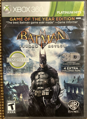 Batman: Arkham Asylum -- Game of the Year Edition (Xbox 360, 2010) Complete