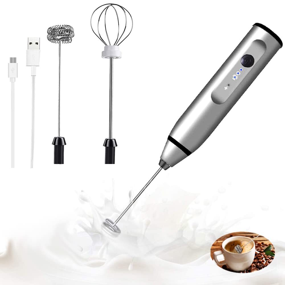 Milk Frother Handheld, USB Rechargeable Foam Maker Electric Milk Foamer Egg B...