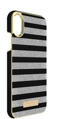 kate spade New York-Case for Apple iPhone X and XS Glitter silver/glitter stripe - Picture 1 of 4