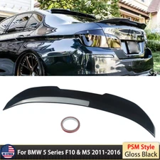 Gloss Black PSM Style Rear Spoiler Lip Wing For 2010-2017 BMW 5 Series F10 F18