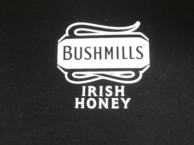 BUSHMILLS IRISH HONEY WHISKEY SMOOTH NO STING - BLACK XL T-SHIRT J5