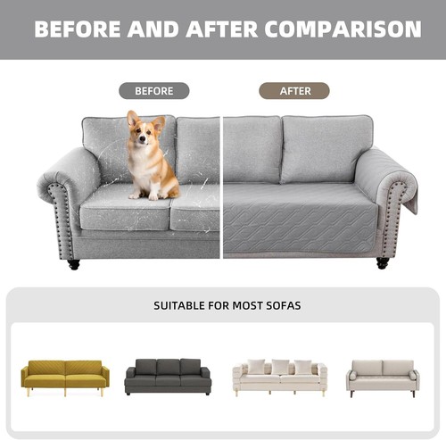 1+2+3 Sitz Sofabezug Wasserdicht Gesteppt Stuhl Sofa Couch Schonbezug Matte 3tlg/Set - Bild 52 von 69