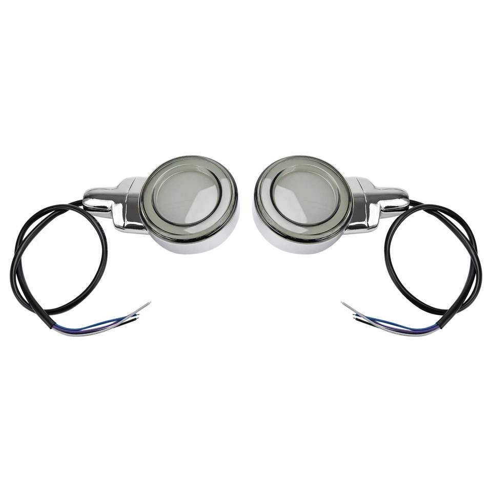 LED Flat Front Turn Signal Light For Heritage Softail Classic Touring 99- 23 CHR Foto 3 de 4