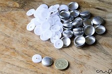 30L Button Blanks Cover Non Astor Sets White Metal Plastic 19mm Dress Making Sew
