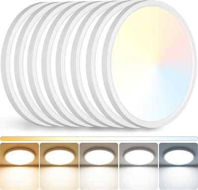 12'' LED Ceiling Light 8-Pack, Adjustable 3000K-6500K, 2400LM Flush Mount