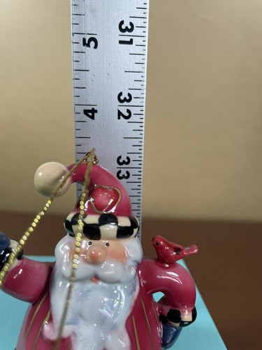 SANTA PORCELAIN TEAPOT CHRISTMAS ORNAMENT - SHORT AND STOUT 3.5" TALL - Picture 7 of 7