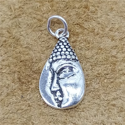 2 Sterling Silver Buddha Statue Drop Charms 925 Silver Buddhist Pendant