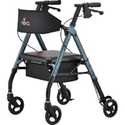 Nova Star 6 Wide BLack Adjustable Rollator - 4 COLOR CHOICE NEW