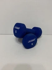 2 Reebok 5 Lb Neoprene Weights Blue Total Weight 10 pounds