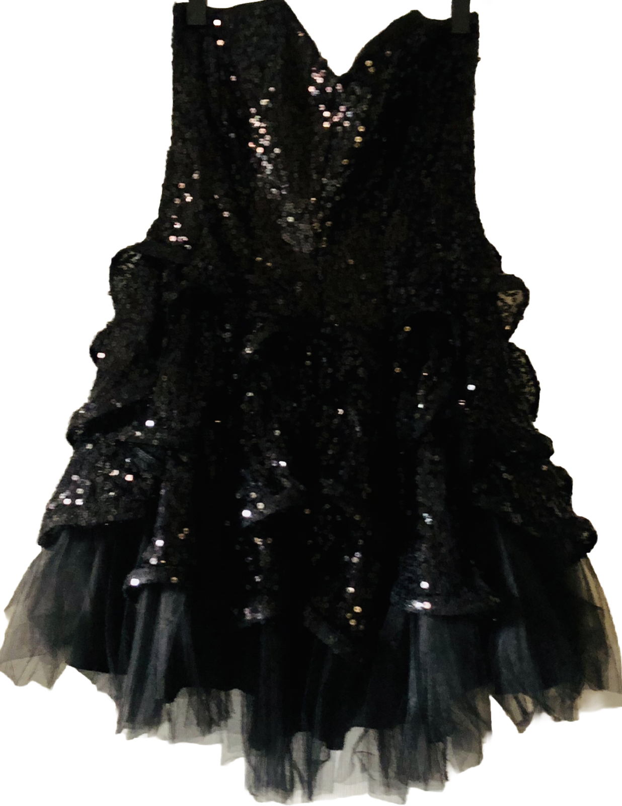 Little Black Dress Juniors Medium Strapless Sequi… - image 1