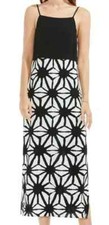 VINCE CAMUTO Colorblock Maxi Dress in Rich Black Size S NWT $119