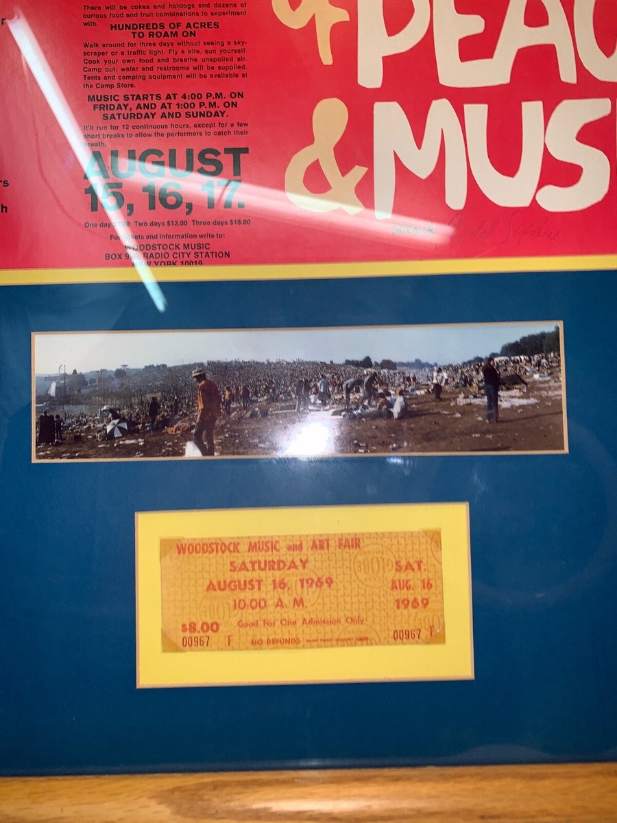 Woodstock Poster Original 1969 Signed by Jerry Garcia & artist