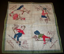 VNTG Kids Childrens Handkerchief To Banbury Cross To See a Fine Lady Ride aCockh