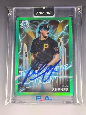 Paul Skenes 2023 1st Bowman Chrome Transformative Talent Green Refractor AUTO RC