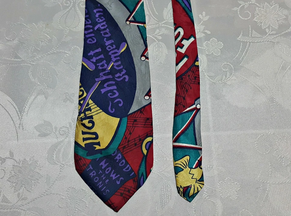 CABALLEROS ITALIA VINTAGE AUTÉNTICA MÚSICA GATSBY ARTE SEDA HOMBRE CORBATA CUELLO Foto 2 de 4