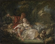 Francois Boucher - Pastorale Giclee Fine Art Print on Canvas Wall Decor 36"