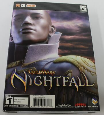 Guild Wars - Nightfall - PC CD ROM COMPLETE Manuals Reference Guide 3 CDs Poster