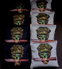 US ARMY MILITARY ARMED LIZARD SKULL 8 ACA Regulation Cornhole Bean Bags B239