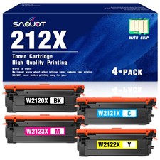 212X Toner Cartridges 4-Pack with Chip for HP Enterprise M554dn MFP M578dn