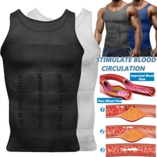 Mens Slimming Body Shaper Compression Shirt Shapewear Shaping Vest Muscle Tank