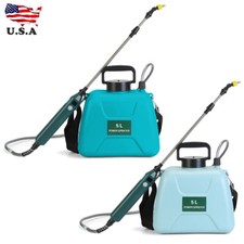 5L Portable Garden Sprayer with Telescopic Wand Electric Handle 3 Spray Nozzles