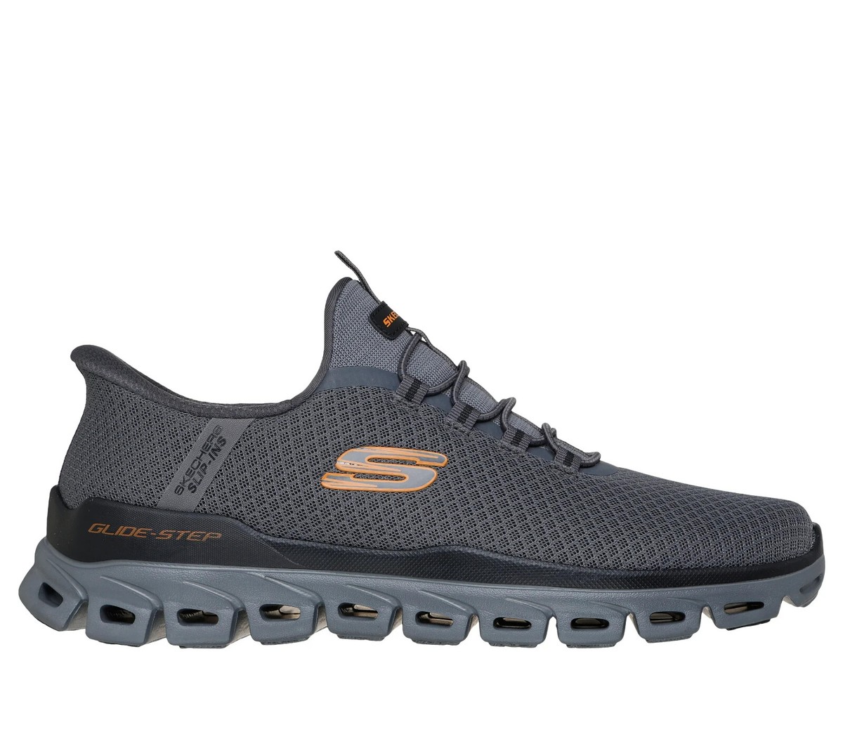Skechers Shoes Men Comfort Sport Slip Ins Glide Step Charcoal 