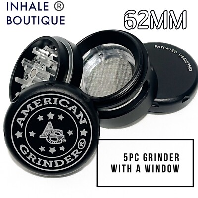 AMERICANGRINDER ️ Premium Tobacco /Herb Window Grinder / 5 PCS/ Removable Screen