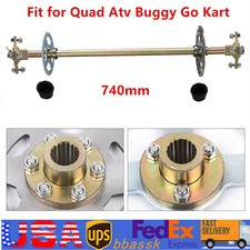 For Go Kart ATV Quad Buggy Mini Bike Rear Live Axle Shaft Kit 740mm Brake Sprock