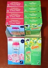 LOT: 5 Downy April Fresh & 5  Gain Fireworks In-Wash Scent Boosters 10 Loads