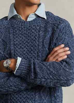 Polo Ralph Lauren Fisherman Cable Knit Jumper Sweater - XXL | eBay UK