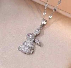 Authentic Real Moissanite 2.00Ct Round Cut Beauty Rabbit Pendant 14K White Gold Plated