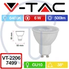 V-TAC VT-2206 7499 LED Spot GU10 6W 38° Cold light CRI 95