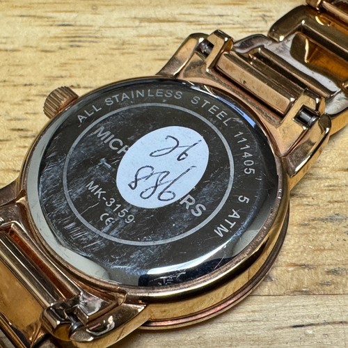 Michael Kors Quartz Watch MK-3159 Women 50m Rose Gold Tone Steel New Batter 5.5" - Picture 5 of 6