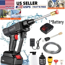 Electric Cordless High Pressure Washer Portable Power Cleaner Kit With 2 Nozzle
