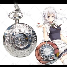 Touhou Project Izayoi Sakuya Vintage Auto Mechanical Pocket Watch Anime 