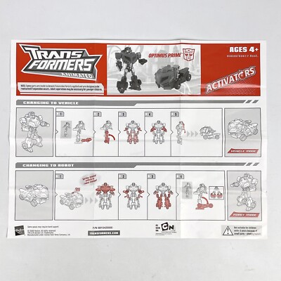 Transformers Animated OPTIMUS PRIME Activators Original Printed Instructions