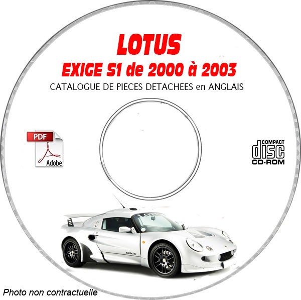 Manuel technique Lotus Exige S1 documentation mécanique et catalogue de pièces CD-ROM en anglais