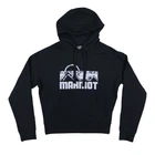 Marmot Womens Hoodie Graphic Logo Fleece Pullover Pouch Pocket Black Size S New