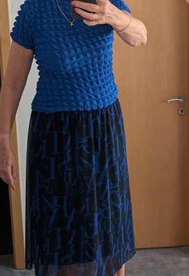 Stahlblaues Shirt mit ungewöhnlichen Muster, Jolie&Joy,aus NY,Gr.38, NEU