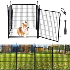 Tall Garden Fence Animal Barrier,Wide Gate Low Threshold Fence Panels, 48in H...