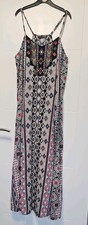 ATMOSPHERE CAMI STRAP AZTEC PATTERN BLUE WHITE PINK EMBROIDERED MAXI DRESS 12