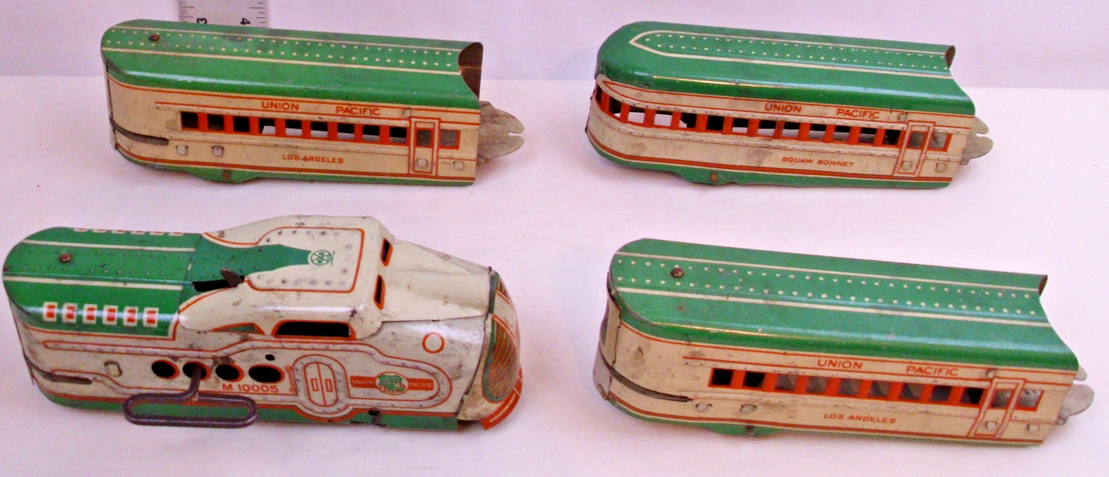 MARX STREAMLINE M10005 UNION PACIFIC 4 PIECE WINDUP TRAIN SET WORKS | eBay