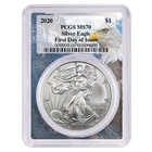 2020 $1 American Silver Eagle PCGS MS70 FDOI Eagle Frame