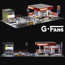 Diorama 1/64 Diecast Car Garage Model City LED Street Parking Lot Model Display