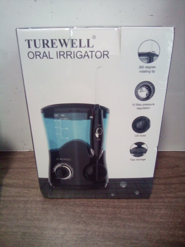Turewell  Oral Irrigator Dental Water Flosser Black Electric 6 Tips 10 Levels