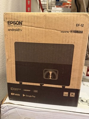 Epson EF-12 Smart Laser Projector   Android TV   Sound by Yamaha New In Box