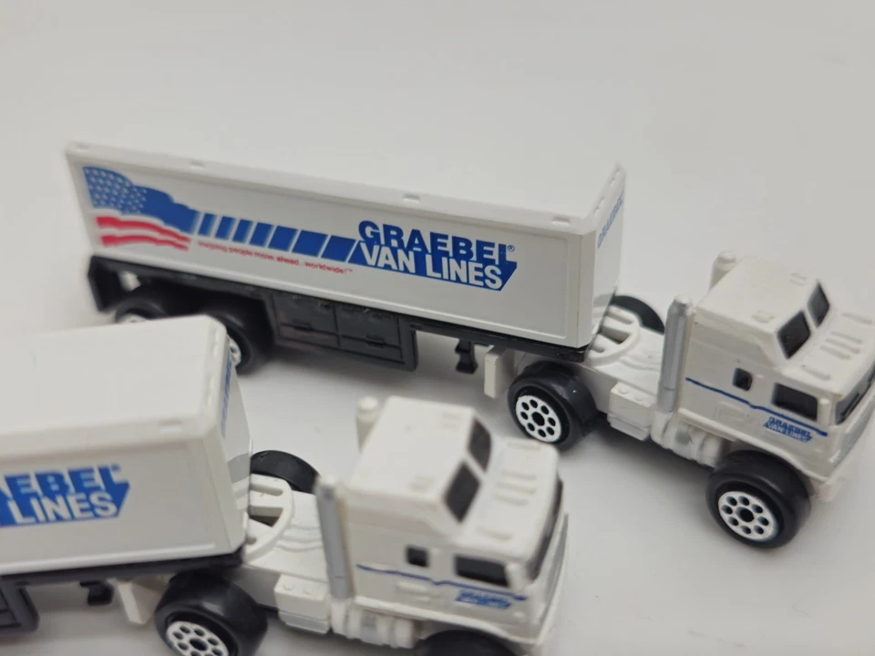 Road Champs Graebel Van Lines Semi Truck Lot of 2 1989 Vintage Diecast 4" - Image 4 of 4